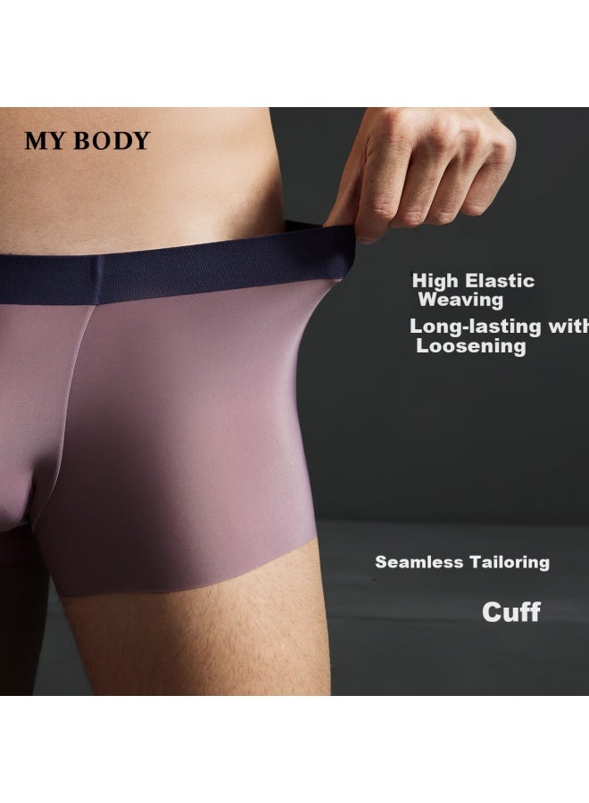 mybody Mybody Men's Underwear 3-pack Ice Silk Cool Feeling Boxer Briefs Crystal Black + Mint Green + Coral Gray 3xl  - Image 4