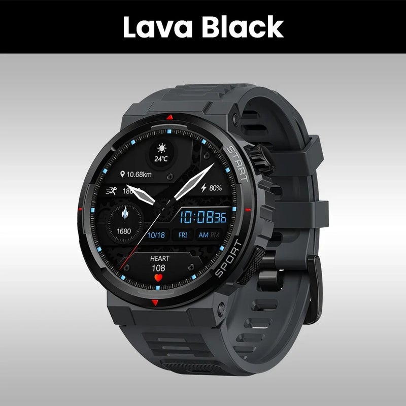 Zeblaze Ares 3 Plus 1.43'' HD Amoled Display Voice Calling Smartwatch 3D Interactive Health&Fitness Tracking Smart Watch, Lava Black - Image 1