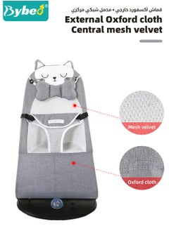 Bybeo Baby Bouncer, Infant Rocker, Portable Baby Swing Chair, Durable Bouncer Seat, Infant Rocking Bouncer for Babies, with 3-Point Harness, 4 Adjustable Height, Mosques Net, Toy Rack  - Image 5