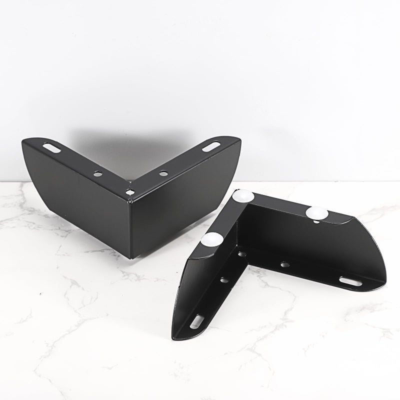 أونماي أرجل أثاث معدنية من Ownmy، 4 قطع، أرجل أريكة سوداء مقاس 2 بوصة، أرجل خزانة ملابس، أرجل عثمانية عصرية، أرجل طاولة قهوة، قواعد معدنية لرفع الكراسي والخزائن، أرجل أريكة مثلثة شديدة التحمل، أقدام بديلة لأثاث الزاوية. - Image 2