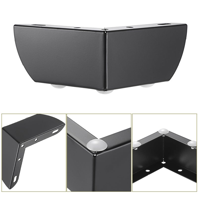 أونماي أرجل أثاث معدنية من Ownmy، 4 قطع، أرجل أريكة سوداء مقاس 2 بوصة، أرجل خزانة ملابس، أرجل عثمانية عصرية، أرجل طاولة قهوة، قواعد معدنية لرفع الكراسي والخزائن، أرجل أريكة مثلثة شديدة التحمل، أقدام بديلة لأثاث الزاوية. - Image 5