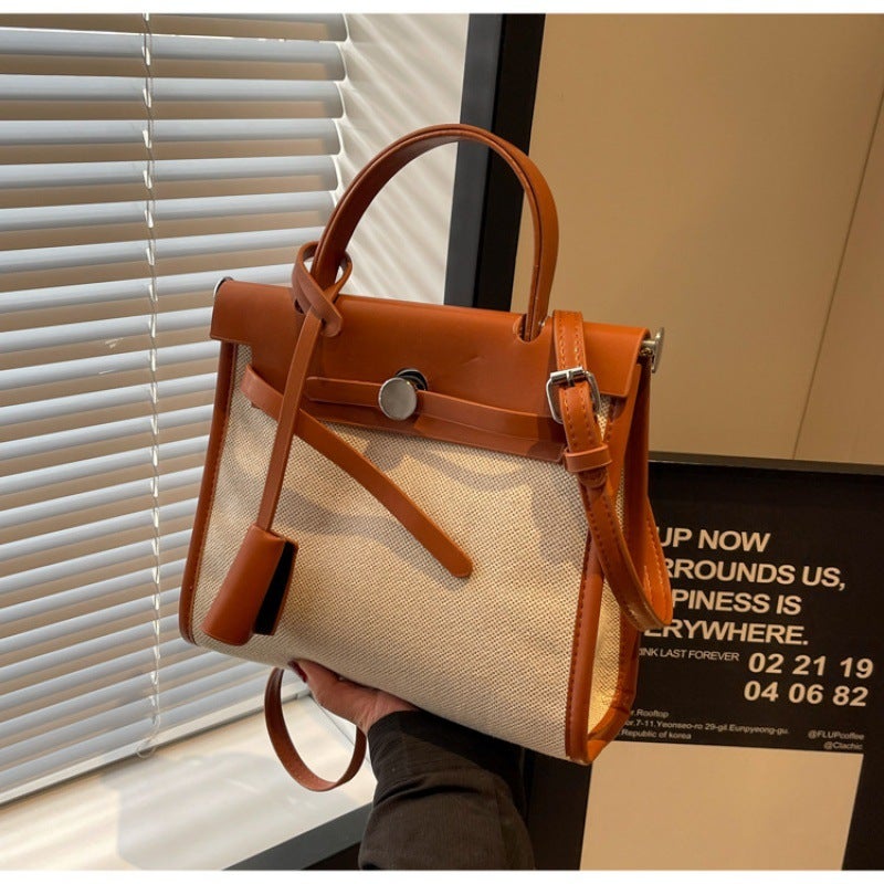 Small Square Bag For Women Fashion 2023 New Canvas Backpack Trendy Foreign Style Large Capacity Satchel Shoulder Bag - Image 1
