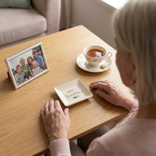 Simply Charmed Best Grandma Ever -Birthday Day Gift – Ceramic Jewelry Dish, Ring Holder, Trinket Tray – Elegant Gift for Grandparent's Day - Image 4