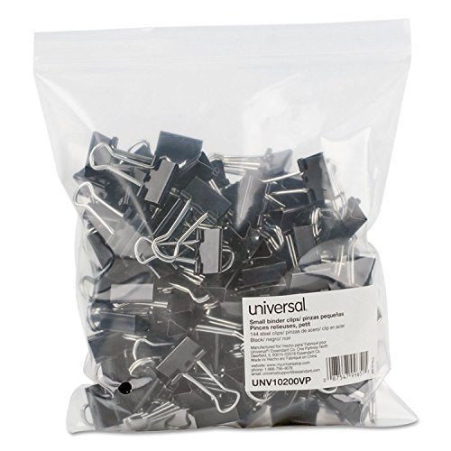 Universal Small Binder Clips Black/Silver, 144 Each (10200VP) - Image 2
