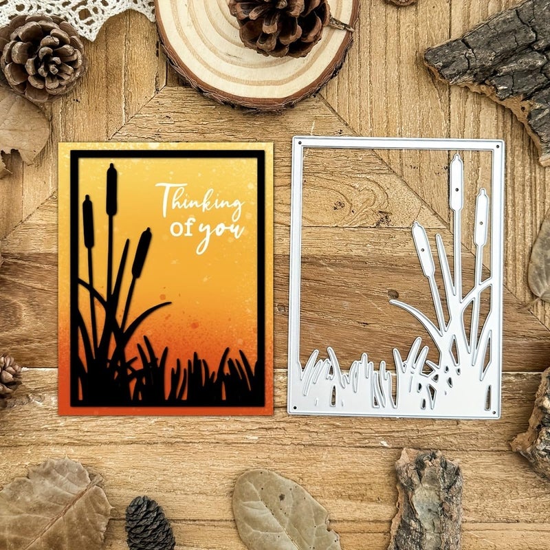 Lapoo Metal Cutting Die for Scrapbooking 3D Backgrounds Frame New Cutting Dies DIY Album Card Making Decor Paper Craft Metal Die Cuts Party Wedding Decorations Square Tussock 46 x 35 in