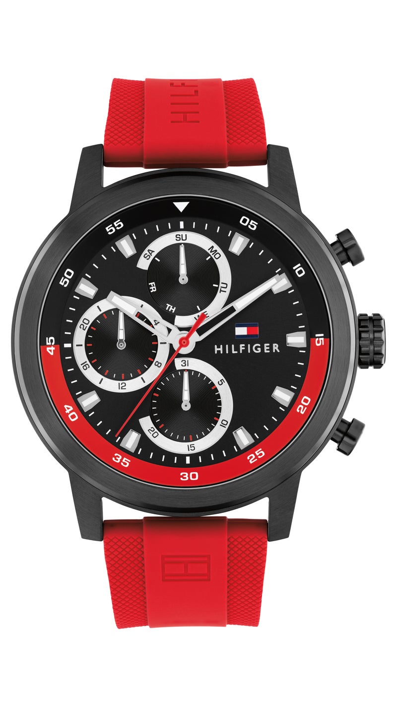 TOMMY HILFIGER Round Multifunction Men'S Ionic Plated Black Steel Case  Watch - Image 3