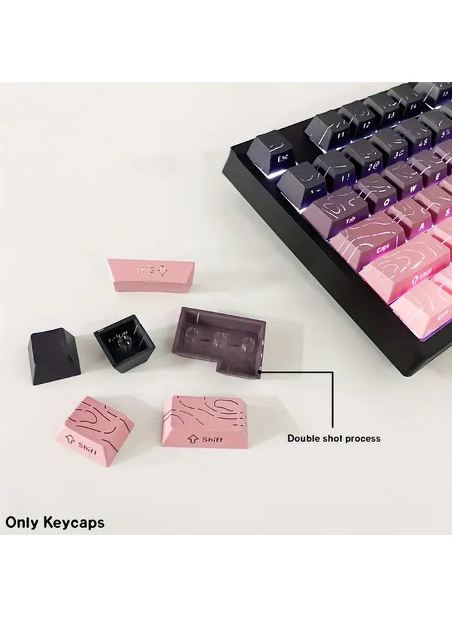 Jaycomia 4.0 Cherry Pbt Double Shot Backlit Keycaps For Gaming Mechanical Keyboards Black Berry Magnetic Topographic Design - Image 2