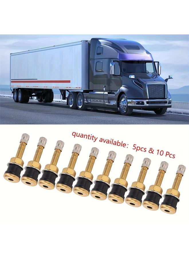 TR500 10Pcs Truck Valve Stem Straight Brass Heavy Duty Clamp For Tubeless Trailer Wheel Rims 0.625 Inch 15.87mm Diameter - Image 3
