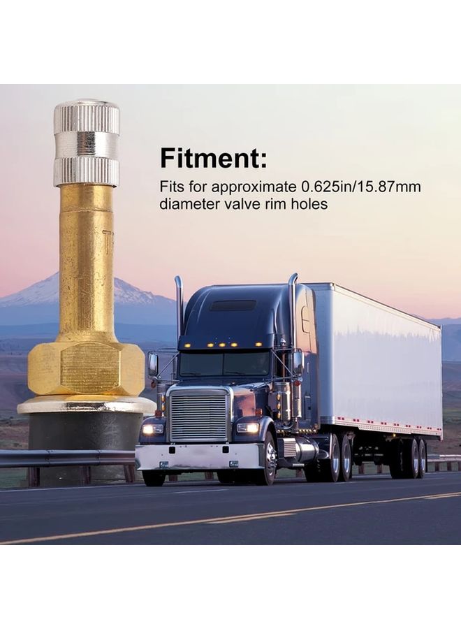 TR500 10Pcs Truck Valve Stem Straight Brass Heavy Duty Clamp For Tubeless Trailer Wheel Rims 0.625 Inch 15.87mm Diameter - Image 2