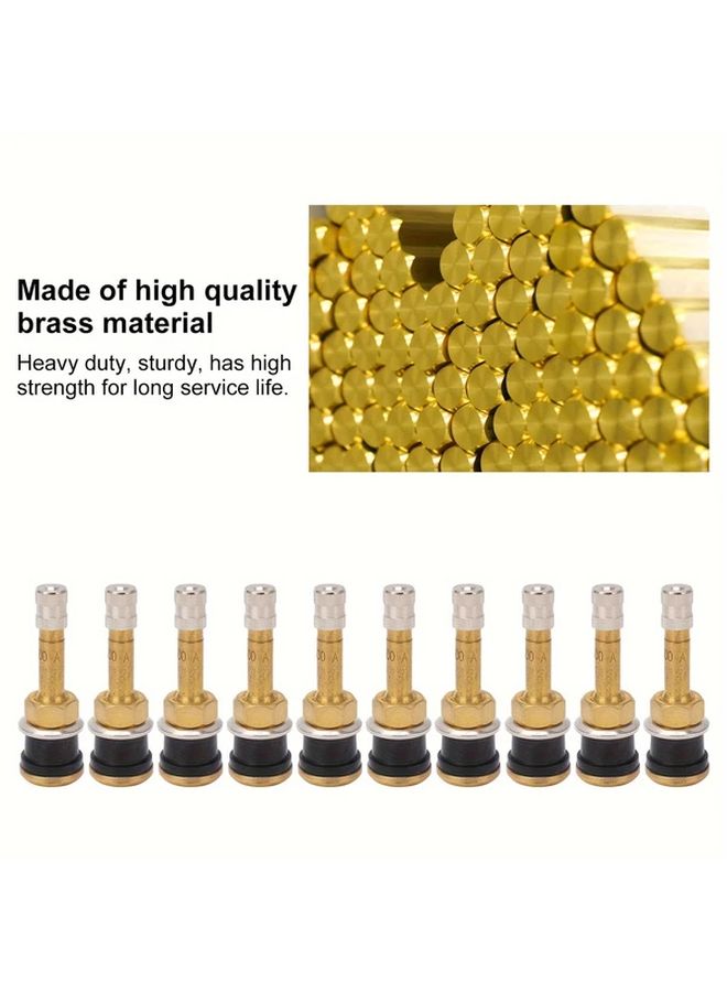 TR500 10Pcs Truck Valve Stem Straight Brass Heavy Duty Clamp For Tubeless Trailer Wheel Rims 0.625 Inch 15.87mm Diameter - Image 5