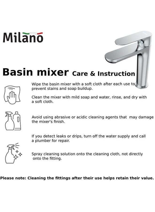 DANUBE HOME - Milano Pia Basin Mixer With Pop Up Waste - Image 1