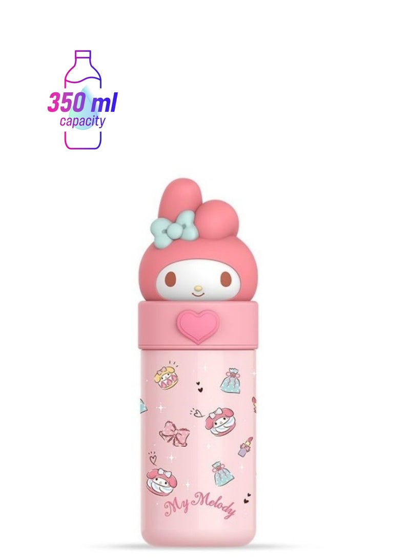 GGEROU Kids Water Bottle Insulated Stainless Steel Reusable Tumbler for Toddlers Boys Girls Cartoon Vacuum Thermos Cup Womens Water Bottles for Hot or Cold Drinks Travel School Home 350ml - Image 1