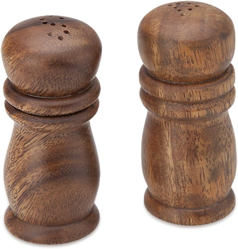 Dycica 4-Inch Tall Acacia Wood Salt and Pepper Shakers Set - Image 2
