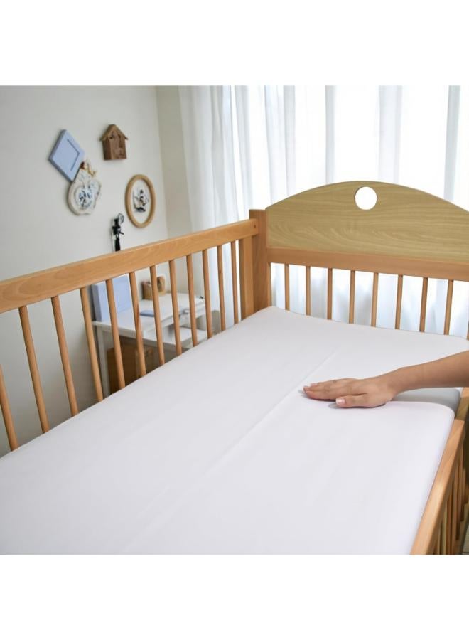 Tender Nest Soft Eco-Friendly Fitted Baby Bed Sheet – 120x60cm, White - Image 1