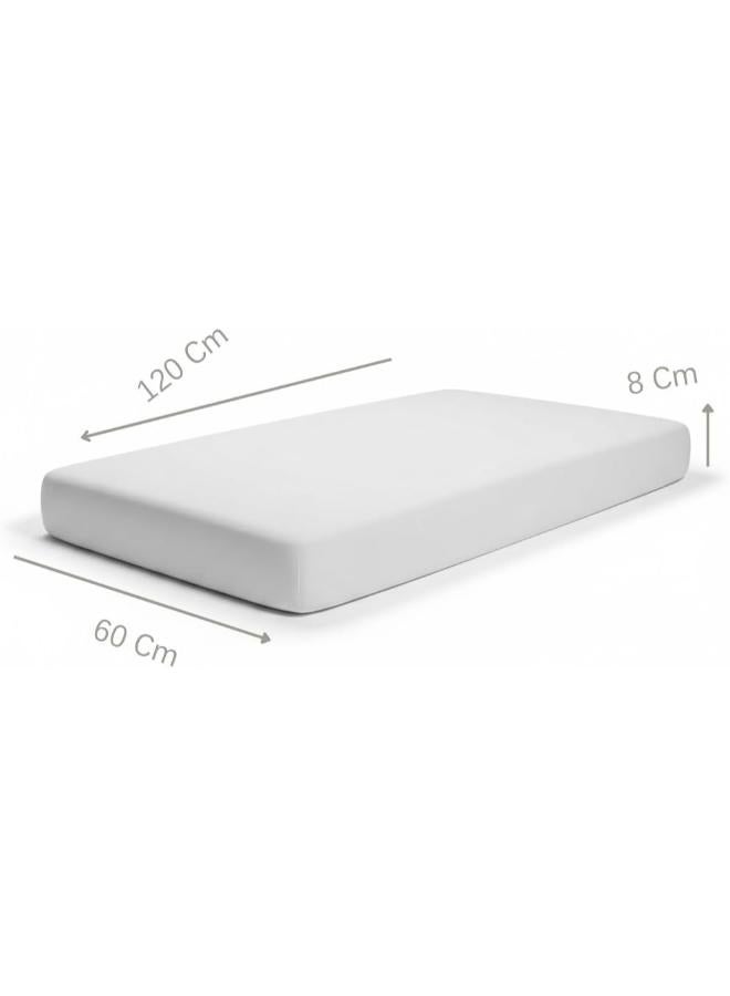 Tender Nest Soft Eco-Friendly Fitted Baby Bed Sheet – 120x60cm, White - Image 3