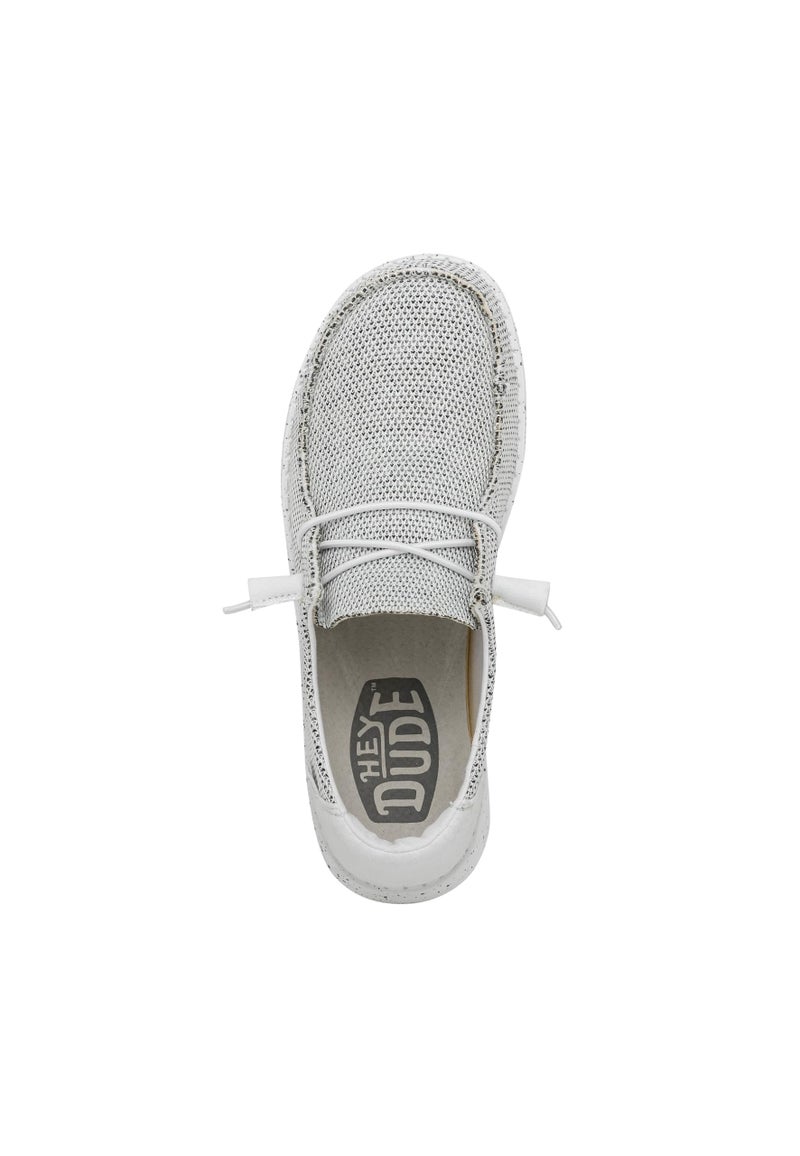 Hey Dude Women's Wendy Sox Stone White Size 8 | Women’s Shoes | Women’s Lace Up Loafers | Comfortable & Light-Weight - Image 4