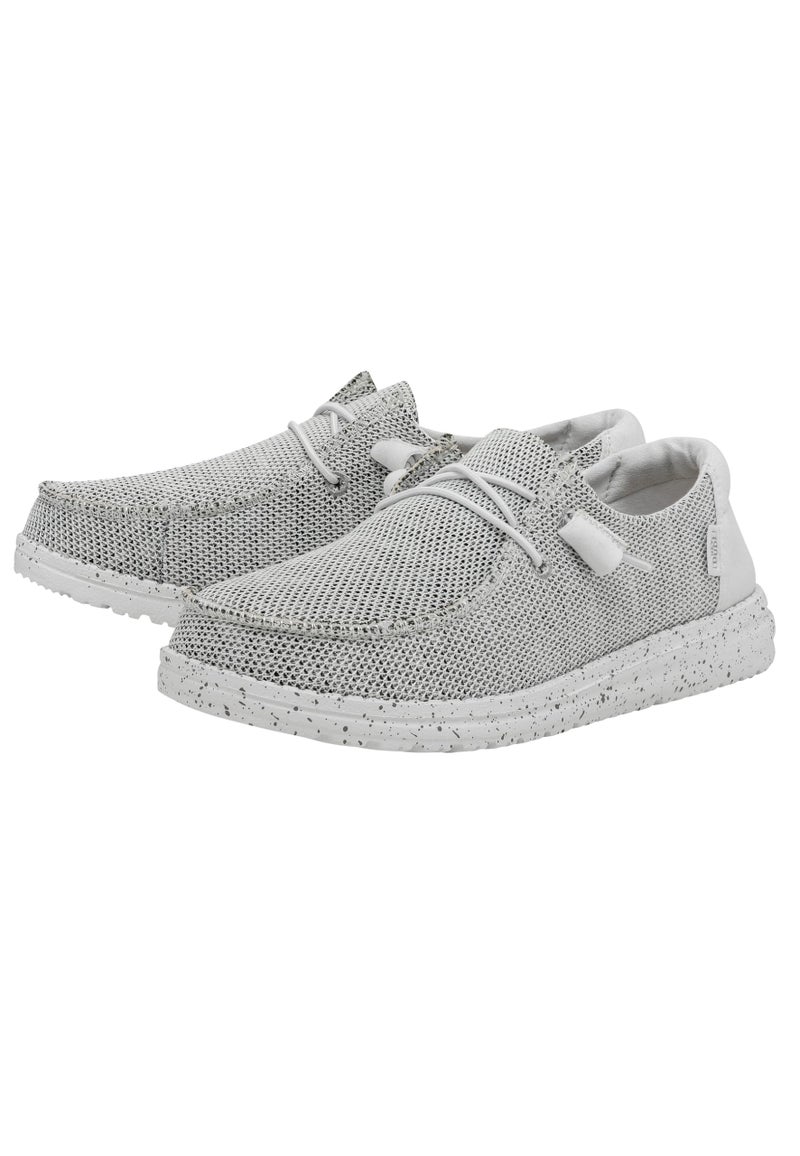 Hey Dude Women's Wendy Sox Stone White Size 8 | Women’s Shoes | Women’s Lace Up Loafers | Comfortable & Light-Weight - Image 2