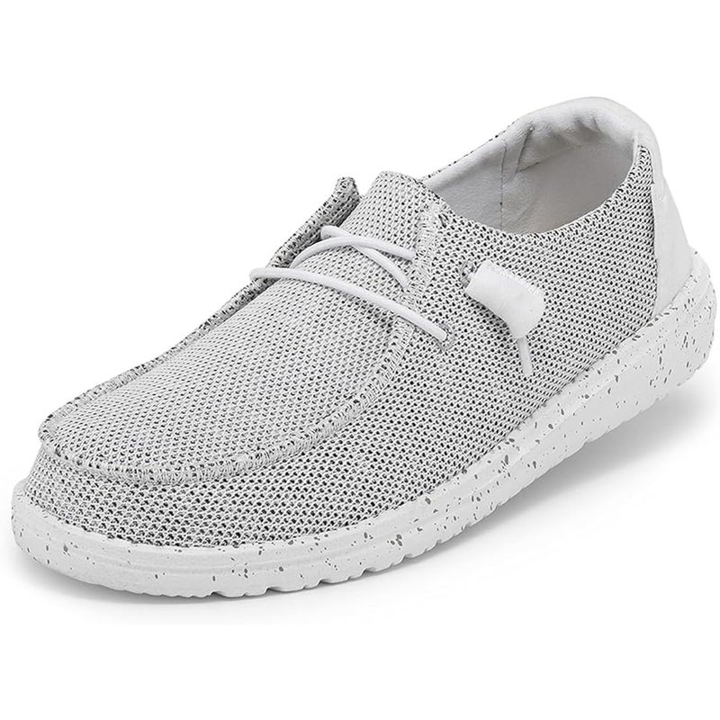 Hey Dude Women's Wendy Sox Stone White Size 8 | Women’s Shoes | Women’s Lace Up Loafers | Comfortable & Light-Weight - Image 1