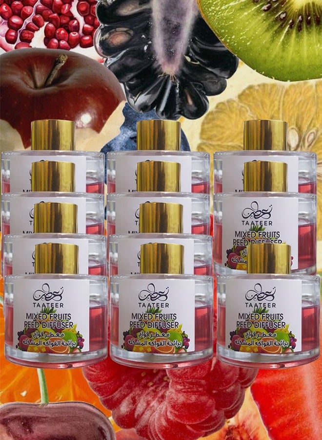 TAATEER 12 Pieces Mixed Fruits Reed Diffuser 100ml - Image 1