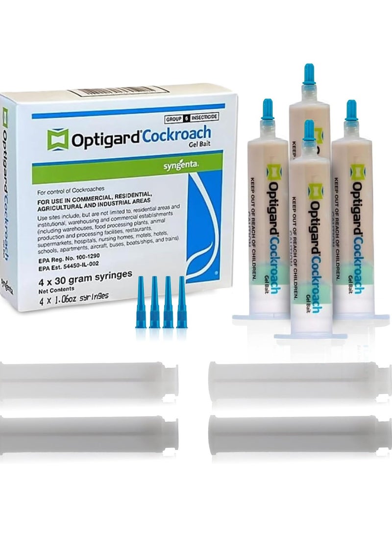 syngenta - Opti-Gard Cockroach Gel With Two Premium Rubber Tipped Plungers - Roach Killer Indoor infestation - Prevent All Cockroach Species - Image 1