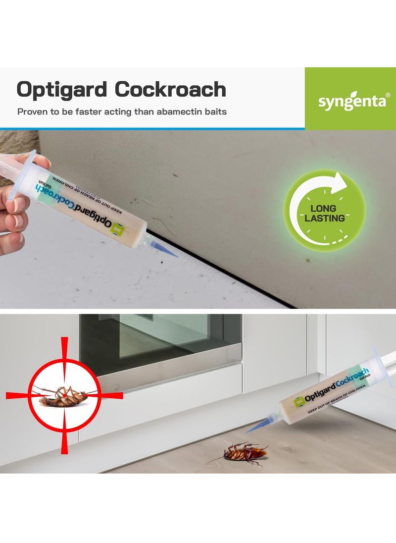 syngenta - Opti-Gard Cockroach Gel With Two Premium Rubber Tipped Plungers - Roach Killer Indoor infestation - Prevent All Cockroach Species - Image 1