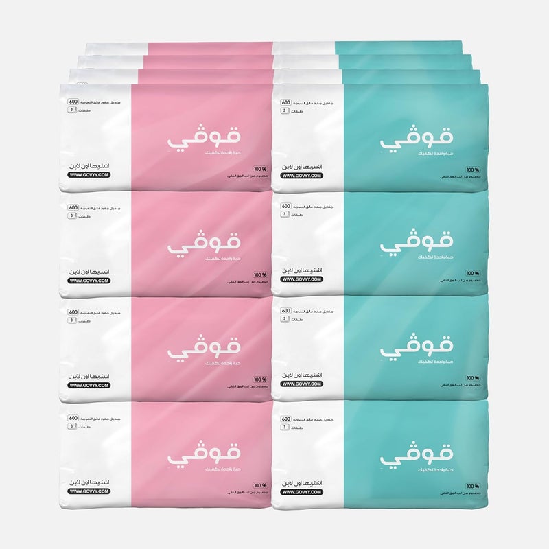 3 ply Facial Tissues -soft- Pack of 32 boxes x 600 Single Sheets, 200 pulls per Box – Soft, Durable Tissues, with real cotton feels- for all skin types Ideal for Daily use - Image 1