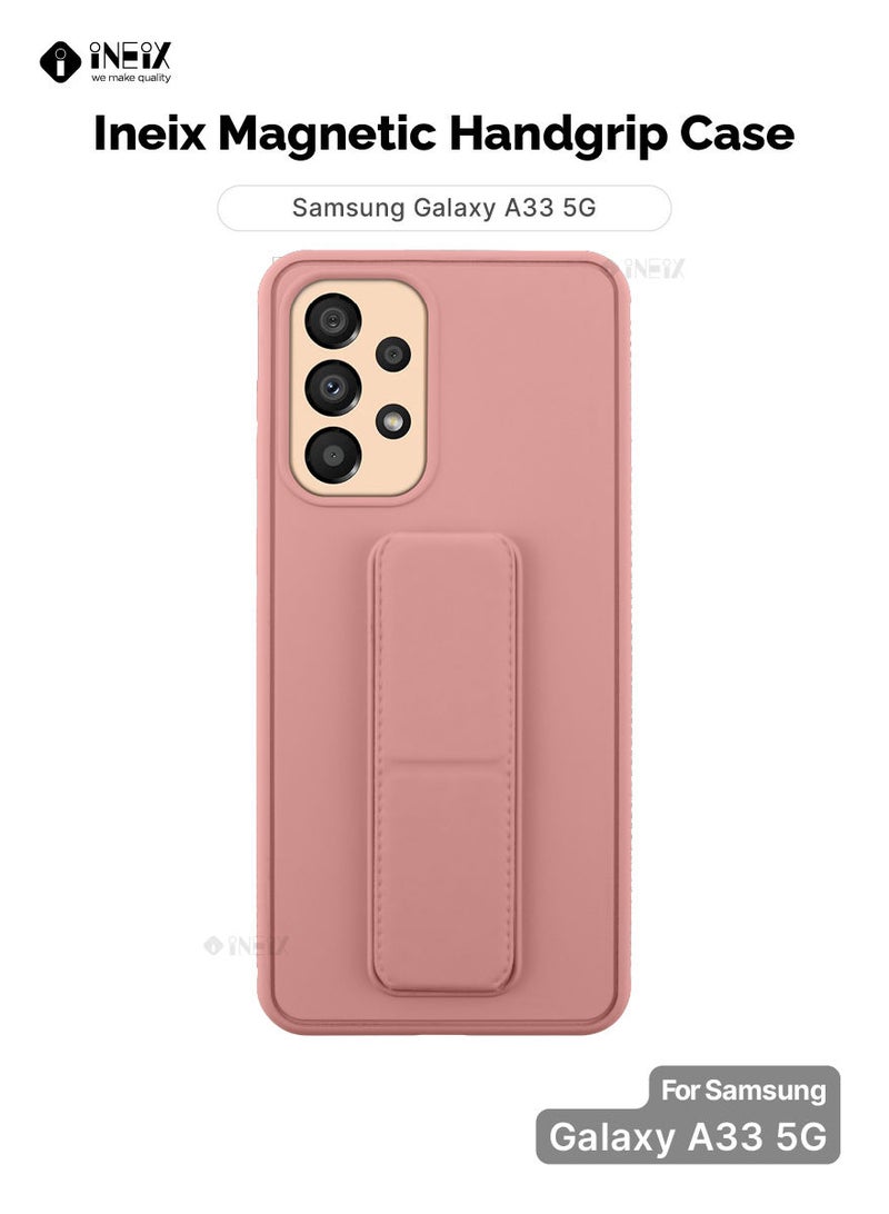 INEIX 3 In 1 Magnetic Hand Grip Holder Case For Samsung Galaxy A33 5G Pink - Image 1