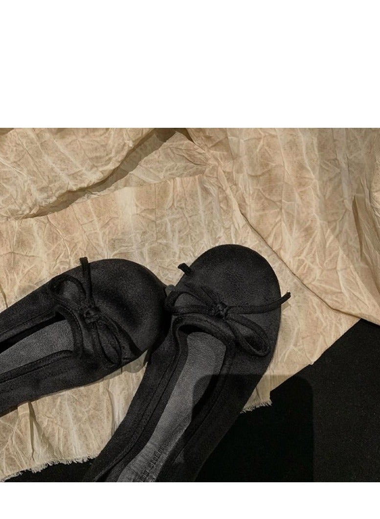 حذاء باليه فردي ذو رأس دائري وقاع مسطح وفتحة ضحلة خطوة واحدة - Image 3