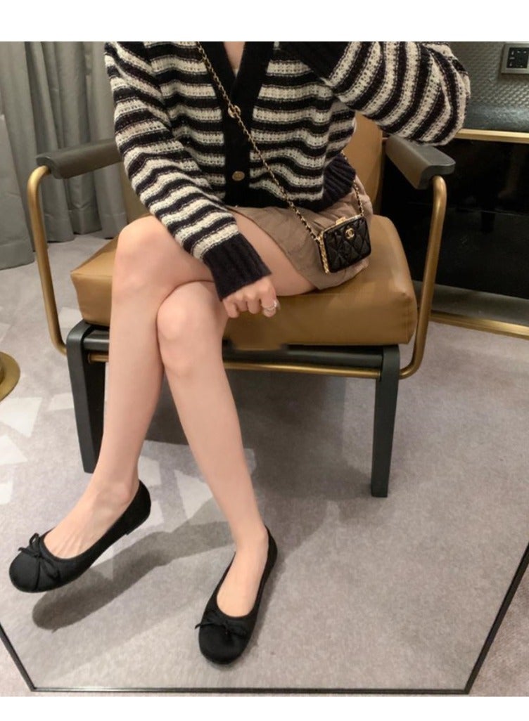 حذاء باليه فردي ذو رأس دائري وقاع مسطح وفتحة ضحلة خطوة واحدة - Image 4
