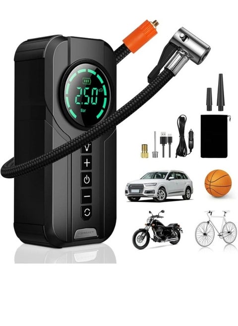 Denx DX414 6000 mAh portable car starter battery with built-in air blower