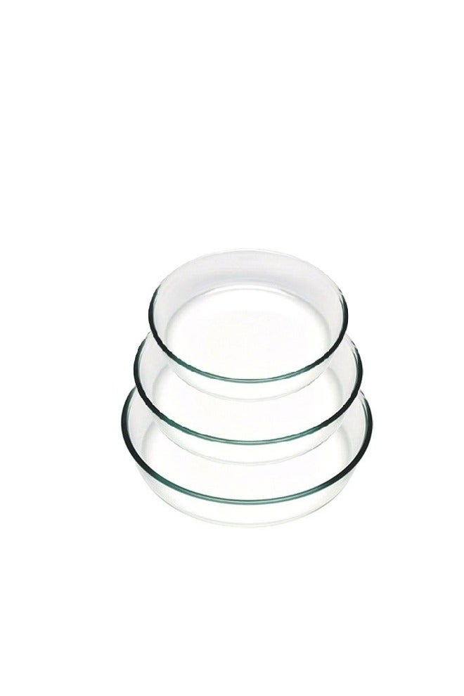 Mirolex Round Glass Oven Tray Set, 3 Pieces, 1.5 Liters/2 Liters/3 Liters - Image 3