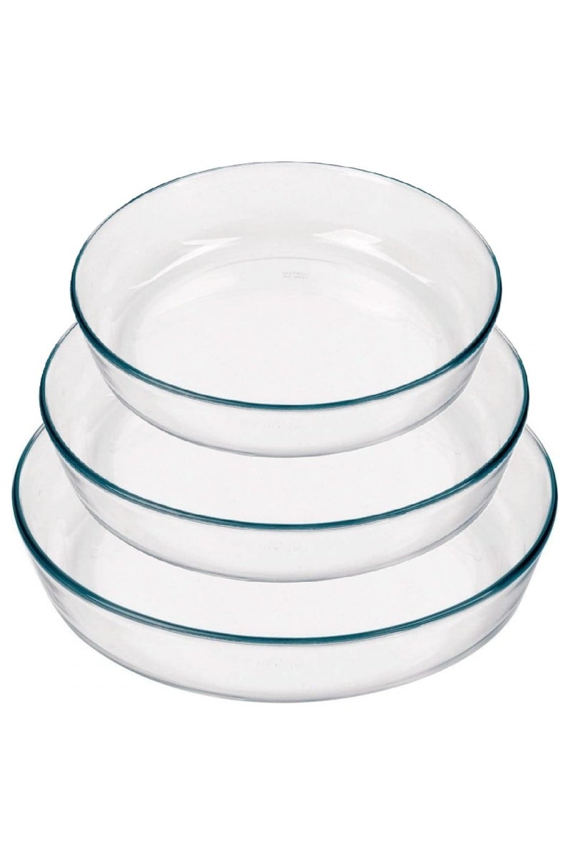 Mirolex Round Glass Oven Tray Set, 3 Pieces, 1.5 Liters/2 Liters/3 Liters - Image 4