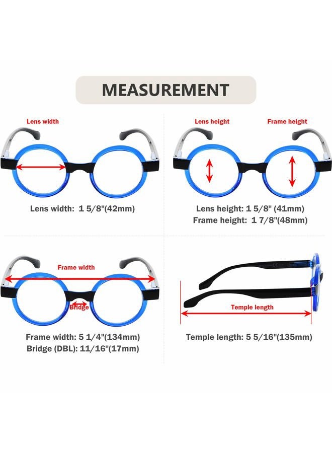 Eyekepper Round Reading Glasses for Women Retro Readers Eyeglasses, Red, +1.25 - Image 5