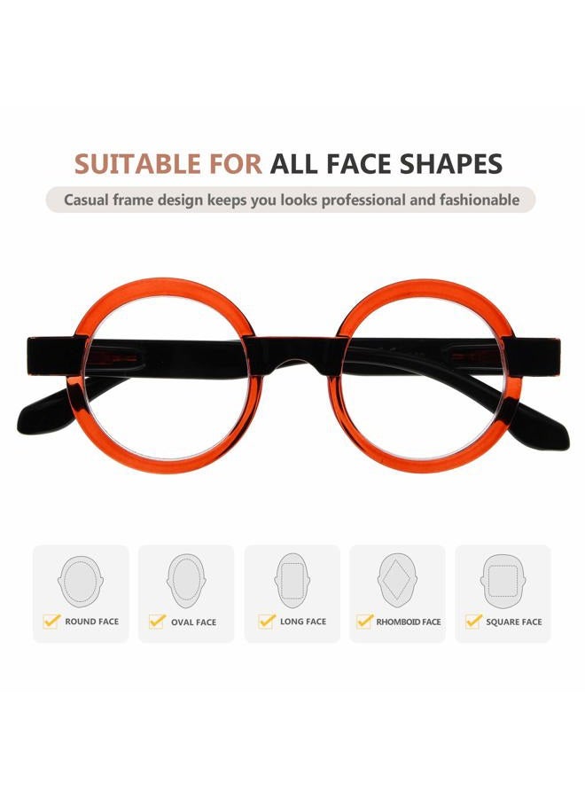 Eyekepper Round Reading Glasses for Women Retro Readers Eyeglasses, Red, +1.25 - Image 3