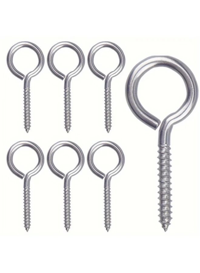 30pcs 304 Stainless Steel Self Tapping Eye Screw Hooks For Indoor Outdoor Use - Image 2