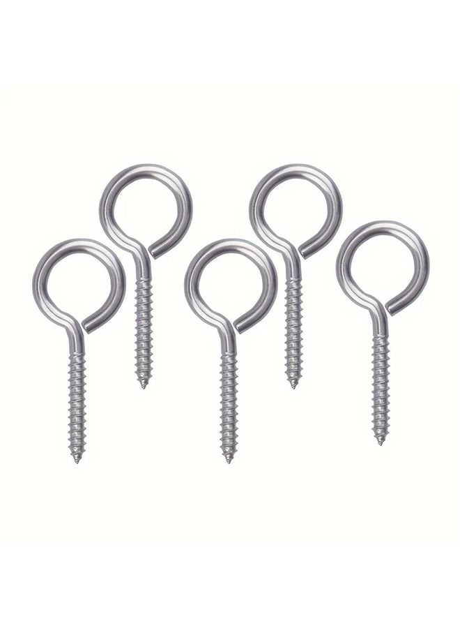 30pcs 304 Stainless Steel Self Tapping Eye Screw Hooks For Indoor Outdoor Use - Image 5
