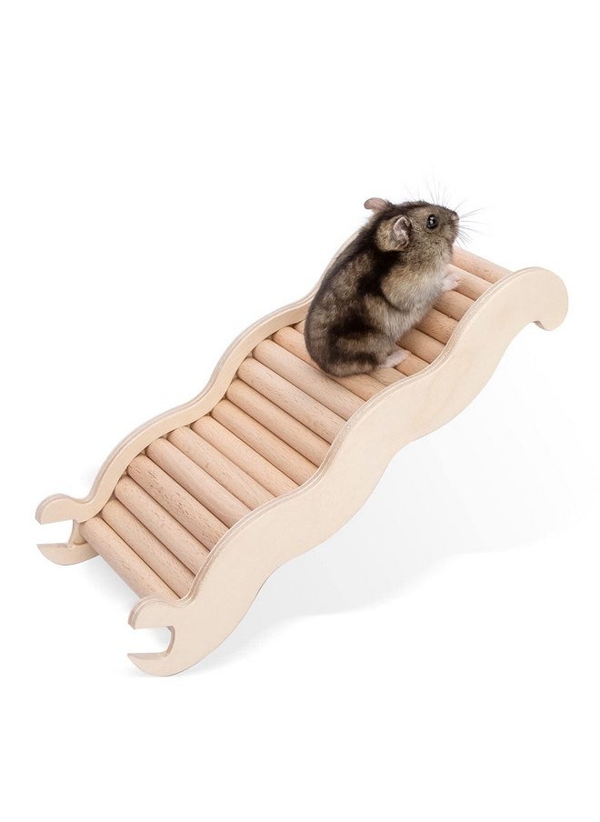 Niteangel - Niteangel Hamster Climbing Toy Wooden Ladder Bridge for Hamsters Gerbils Mice and Small Animals (Medium - 8.26'' L) - Image 1