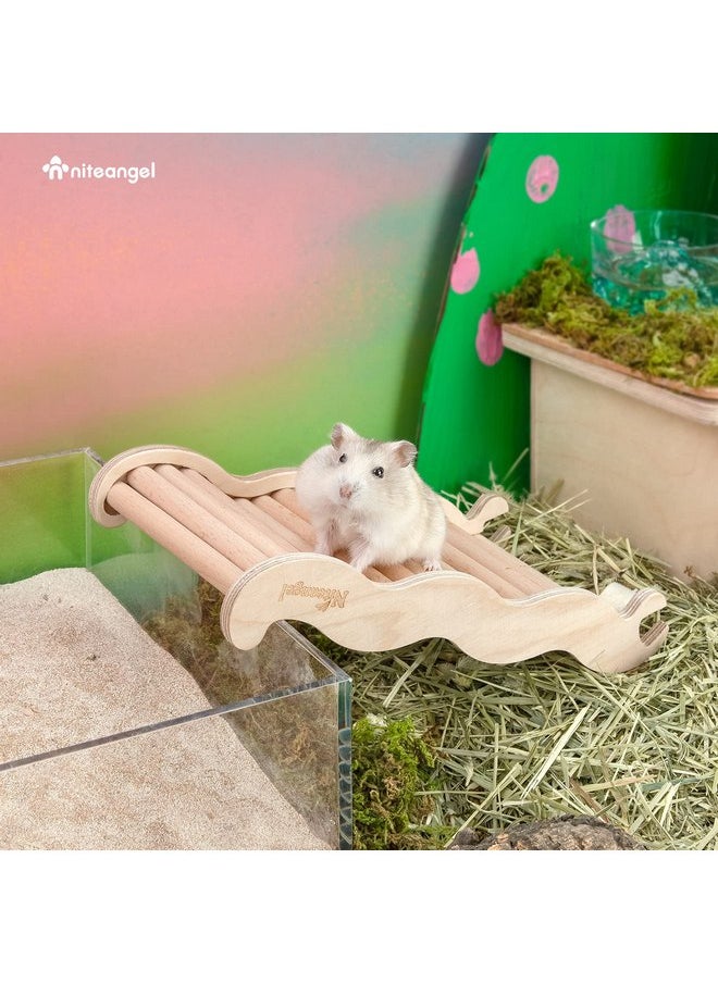Niteangel - Niteangel Hamster Climbing Toy Wooden Ladder Bridge for Hamsters Gerbils Mice and Small Animals (Medium - 8.26'' L) - Image 1