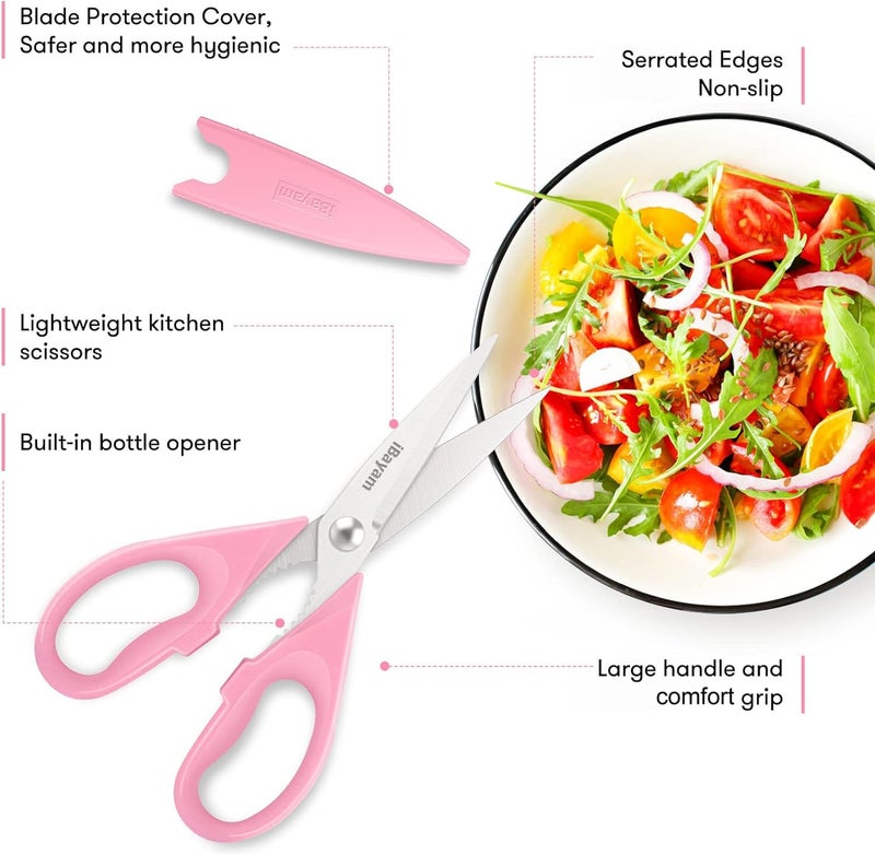 iBayam Gifts for Women, Mom, Wife, Her - Couple, Happy Birthday, Wedding Gifts, Christmas Day, Housewarming Gifts, iBayam Kitchen Scissors Heavy Duty Meat Poultry Shears Dishwasher Safe, Pink Stuff - Image 2
