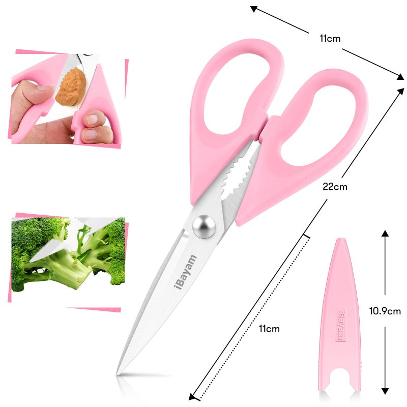 iBayam Gifts for Women, Mom, Wife, Her - Couple, Happy Birthday, Wedding Gifts, Christmas Day, Housewarming Gifts, iBayam Kitchen Scissors Heavy Duty Meat Poultry Shears Dishwasher Safe, Pink Stuff - Image 3