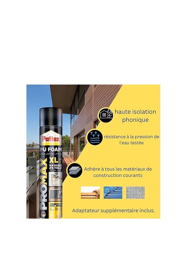 Pattex - Professional High Expansion Polyurethane Foam for Gap Filling, Insulation and Sealing, 500ml, Easy to Use with Precision Application Nozzle, Ideal for Filling Holes Around Windows and Doors, Insulating Pipes, Fixing Frames, Moisture Resistant, for Indoor and Outdoor Use - Image 1