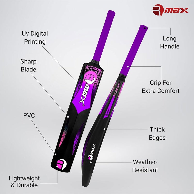 RMAX Gully Durable Lightweight Plastic Cricket Bat for All-Age Play – Perfect for Backyard Games, Beach Cricket, and Training Sessions (Pink) - Image 3