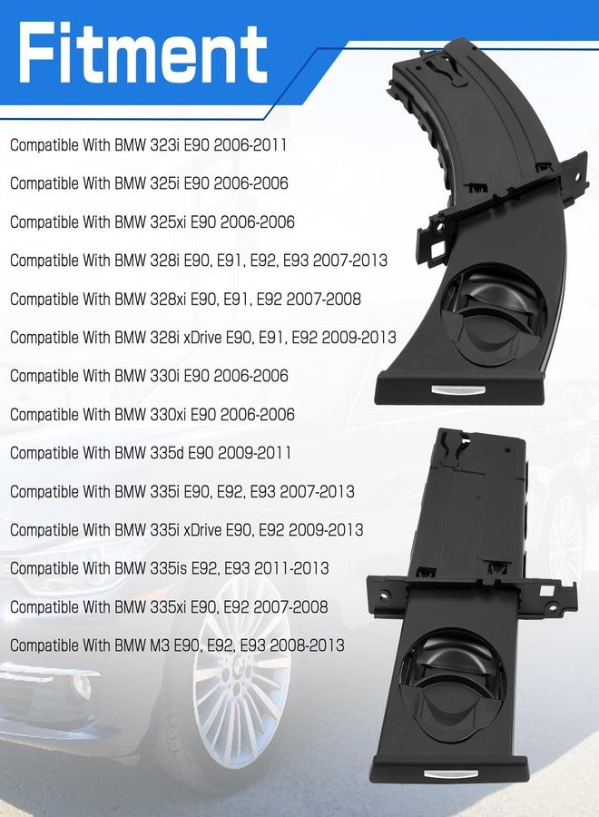 Dexonu Pair Retractable Cup Holder Compatible with BMW 3 Series E90 E91 E92 E93 323i 325i 325xi 328i 328xi 330i 330xi 335d 335i 335is 335xi M3 2006-2013 Replaces 51459173467 51459173473 Black - Image 2