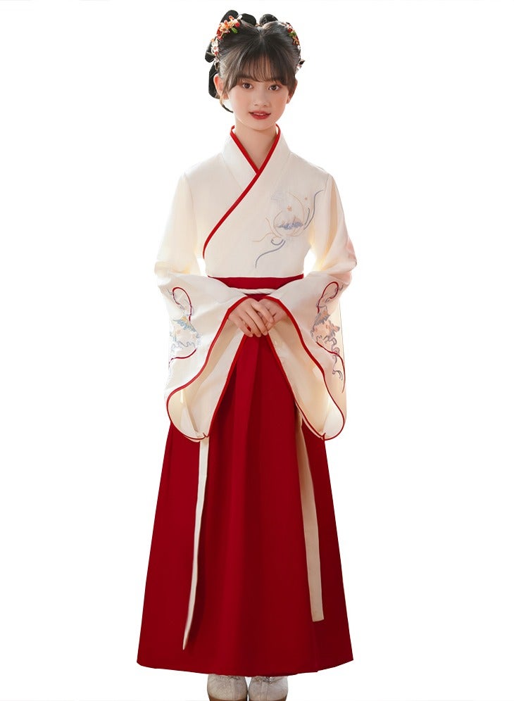 ليانانر فستان هانفو صيني تقليدي للبنات، زي غوشيو الثقافي للأطفال، فستان أنيق لأداء مسرحي لإلقاء الشعر، ملابس حفلات يوم الأطفال - Image 1