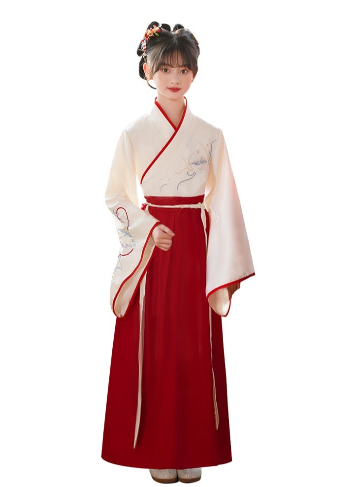 ليانانر فستان هانفو صيني تقليدي للبنات، زي غوشيو الثقافي للأطفال، فستان أنيق لأداء مسرحي لإلقاء الشعر، ملابس حفلات يوم الأطفال - Image 3