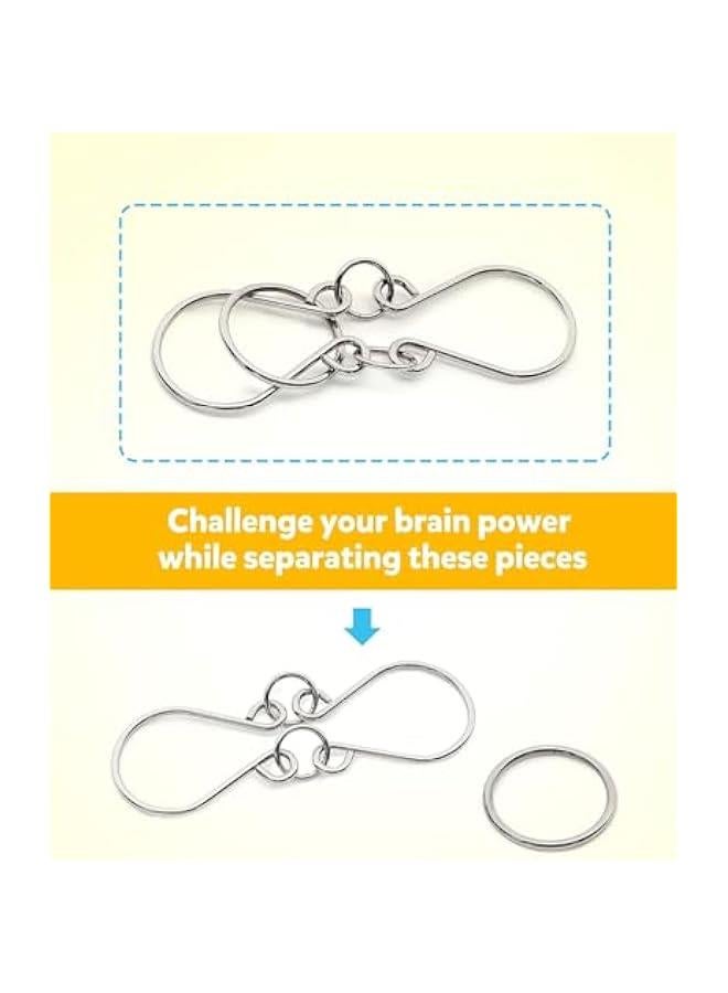 HOOKOR Metal Wire Puzzle Set of 16 with Pouch,Brain Teaser IQ Test Disentanglemen Iron Link Unlock Interlock Game Chinese Ring Magic Trick Toy for Party Favor Kids Adults Challenge  - Image 3