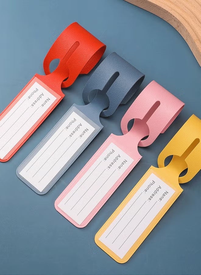 nookly 8-Pack Colorful Luggage Tags, Slim PU Leather Suitcase Identifiers with Double Buckle, Write-On Name ID Labels for Travel, Business Trips and Family Vacations (8 Colors) - Image 3