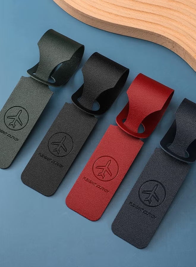 nookly 8-Pack Colorful Luggage Tags, Slim PU Leather Suitcase Identifiers with Double Buckle, Write-On Name ID Labels for Travel, Business Trips and Family Vacations (8 Colors) - Image 4