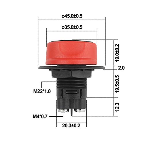 BAITHNA Black Brass Battery Isolator ON-Off 2P SPST Car Mini Battery Switch Kill Switches Car Race Rally Switches for Motorcycles Cars Boats (50A) - Image 2