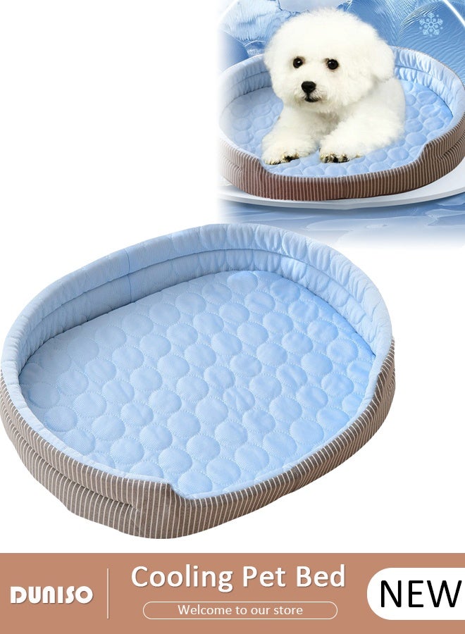 DUNISO Ice Silk Kennel Cool Icy Pet Nest Summer Dog Cooling Bed Breathable Dog Couch Bed with Nonskid Bottom Comfortable Soft Pet Mattress Cushion Washable Pet Sofa Puppy Couch Lounger for Dog Cat - Image 1